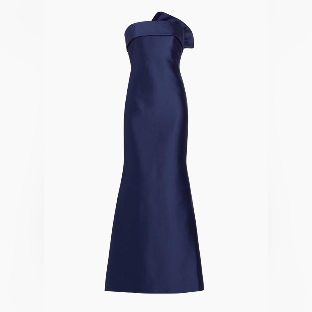 Badgley Mischka Navy Off-Shoulder Gown